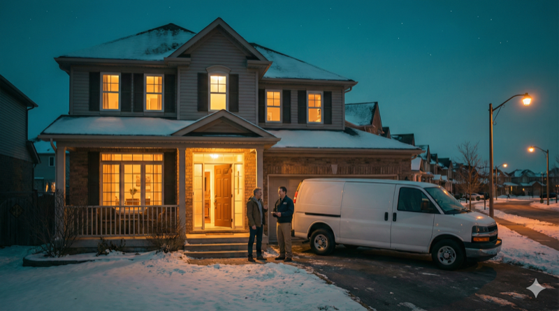 Professional arriving at home